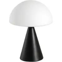 FABAS LUCE LED-bordlampe Blip, svart/hvit, glass, CCT, berøringsdimmer