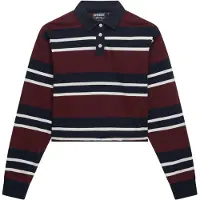 Superdry for woman. W6012175A Polo Stripe Rugby burgundy (L), Casual, Cotton, Long sleeve