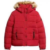 Superdry for woman. W5011178A Short hooded mid-length jacket red (M), Casual, Nylon