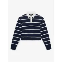 Superdry Athletic Essential Cropped Stripe Rugby Langermet Poloskjorte