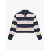Superdry Athletic Essential Cropped Stripe Rugby Langermet Poloskjorte