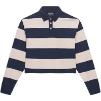 Superdry for woman. W6012175A Stripe Rugby pink polo shirt (S), Casual, Cotton, Long sleeve