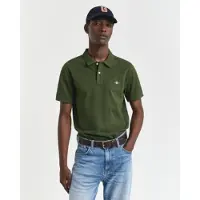 Gant for man. 2210 Green Regular Fit Shield polo shirt (M), Casual, Cotton, Short sleeve