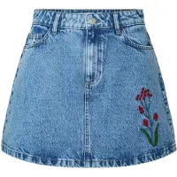 Pieces Pcpalma Mw A-linjeformet Denim Miniskjørt
