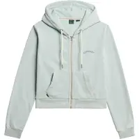 Superdry for woman. W2012286A Essential Logo Cropped Light Blue Zip-Up Hoodie (S), Casual, Cotton
