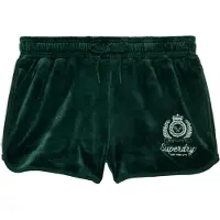 Superdry for woman. W7110501A Shorts Country Club Velour green (XL), Casual, Polyester
