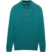 Superdry for woman. W6110741A Teal Slouchy half zip sweater (XXS), Casual, Cotton, Turquoise