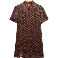 Superdry Mandarin Jacquard Kort Ermet Kort Kjole