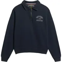 Superdry for woman. W2012686A Sweatshirt Athletic Collared navy (L), Casual, Cotton, Long sleeve