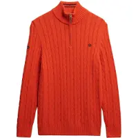 Superdry Cotton Classic Cable Genser Med Halv Glidelås