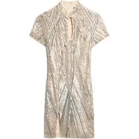 Superdry Mandarin Sequin Kort Ermet Kort Kjole