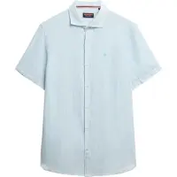 Superdry for man. M4011055A Blue Vacation Linen Shirt (XXL), Casual, Short sleeve