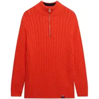 Superdry Slouchy Cable Genser Med Halv Glidelås