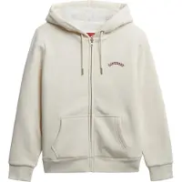 Superdry for woman. W2012323A Borg Lined off-white hooded zip-up jumper (M), Casual, Cotton