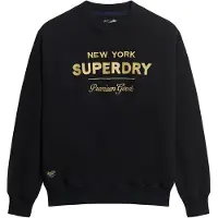 Superdry for woman. W2011991A Luxe metallic logo sweatshirt black (XS), Casual, Sport, Grey, Cotton