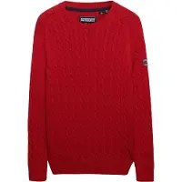 Superdry for woman. W6110610A Red Slouchy Cable-Knit Jumper (M), Casual, Fabric