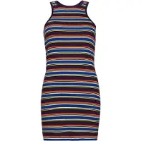 Superdry for woman. W8011412A Vintage Stripe Racer logo dress brown (XXS), Casual, Purple, Sleeveless / Straps, Organic Cotton, Sustainable