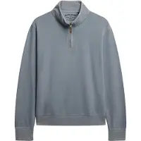 Superdry for man. M2014346A Classic Essential Half zip-up hoodie in denim blue (L), Casual, Cotton