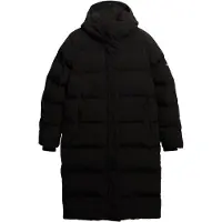 Superdry for woman. W5012143A Black hooded longline coat (S), Casual, Polyester