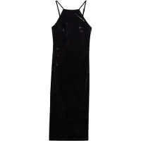 Superdry for woman. W8011985A Lace Back Velvet Midi Dress (S), Casual, Party, Purple, Polyester, Sleeveless / Straps