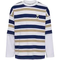 Hummel Genser - HmlJr Tåpelig - Middelalder Blue m. Striper - - 4 år (104) - Genser