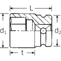 Stahlwille 23010030, Kraftpipe, Svart, 2 hoder, 1/2, Metrisk, 30 mm