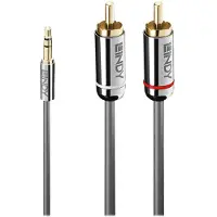 Lindy Cromo Line - Lydkabel - mini-phone stereo 3.5 mm hann til RCA hann - 50 cm - antrasitt - rund