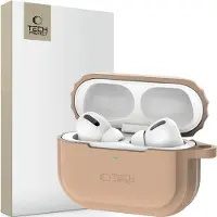 Tech-Protect silikonetui med tau for Apple AirPods Pro 1/2 - lysebrun