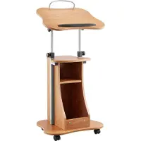 Vevor Podiumstativ, 1100 mm trepulter, bærbart laptopbord med låsbare hjul, bred leseflate og åpent oppbevaringsområde, justerbar høyde og vinkel, for taler, forelesninger eller presentasjoner