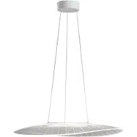 FABAS LUCE LED-pendellampe Vela, hvit, oval, 78 cm x 55 cm