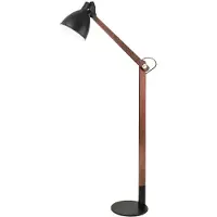 FABAS LUCE Gulvlampe Sveva av tre, svart/valnøtt