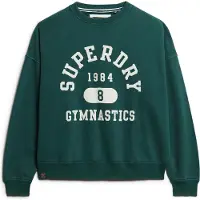 Superdry for woman. W2012207A Athletic Essentials printed oversized sweatshirt green (S), Casual, Cotton