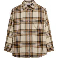Superdry for woman. W4010500A Beige Boyfriend Shirt (L), Casual, Cotton, Long sleeve