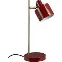 Dyberg Larsen bordlampe Ocean, mørkerød/messing, 43 cm