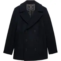 Superdry for man. M5012382A Merchant Wool Blend Coat in navy blue (L), Casual, Classic