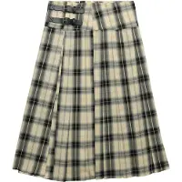 Superdry Check Pleated Midi Skjørt