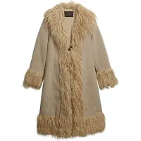 Superdry for woman. W5012136A Afghan taupe coat (S), Casual, Polyester