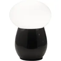 FABAS LUCE Freddy bordlampe, svart, høyde 30 cm, blåst glass, E27