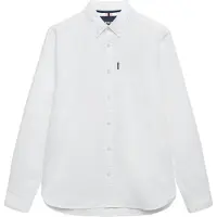 Superdry for man. M4011210A Essentials Oxford Shirt in White (XL), Casual, Cotton, Long sleeve