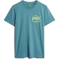 Superdry for man. M1011922A Fluor T-shirt with blue Vintage logo (XXL), Casual, Cotton, Short sleeve