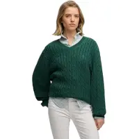 Superdry for woman. W6110742A Oversized green cable-knit jumper (XL), Casual, Cotton