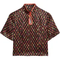 Superdry Mandarin Jacquard Kortarmet T-skjorte