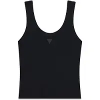GUESS for woman. W6YP51K4539 Black logo tank top (M), Casual, Cotton, Sleeveless / Straps