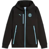 Puma Olympique de Marseille PUMATECH Full-Zip Hoodie Men, Clothing, Black/Vibrant Blue, L