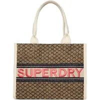 Superdry unisex. W9110381A Luxe brown tote bag (OSFA), Casual, Jute
