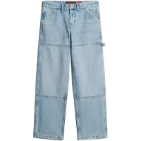 Superdry for woman. W7011067A Carpenter mid-rise blue jeans (28/32), Casual, Cotton, Denim