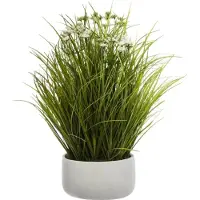Atmosphera kunstig blomstrende gress i potte 46 cm