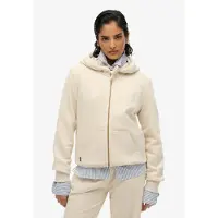 Superdry for woman. W2012422A Beige Essential Logo hooded zip-up jumper (S), Casual, Cotton
