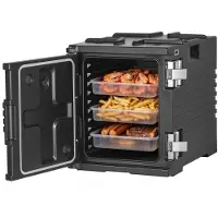 Vevor Isolert Matpanneholder, 75 L Ikke-elektrisk Matvarmer, med Hjul og Lås i 304 Rustfritt Stål, LLDPE Stabelbar Varmeboks, For Ulike Pannestørrelser (IKKE Inkludert), Passer til Catering, BBQ-Event