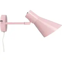 Dyberg-Larsen vegglampe DL12, rosa, kabel, E27, metall